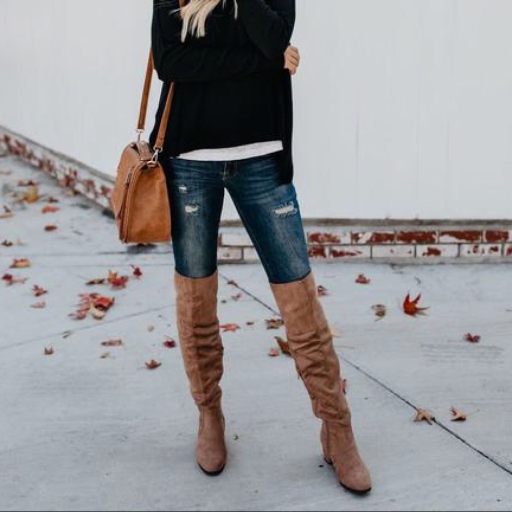 CLEARANCE-FIRM‼️Faux Suede Over Knee Boot - Picture 2 of 8